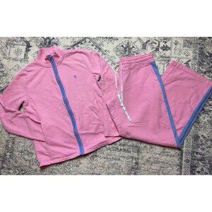 Ralph Lauren Pink & Blue Womens Small Sweatsuit Set Full-Zip Jacket & Pants